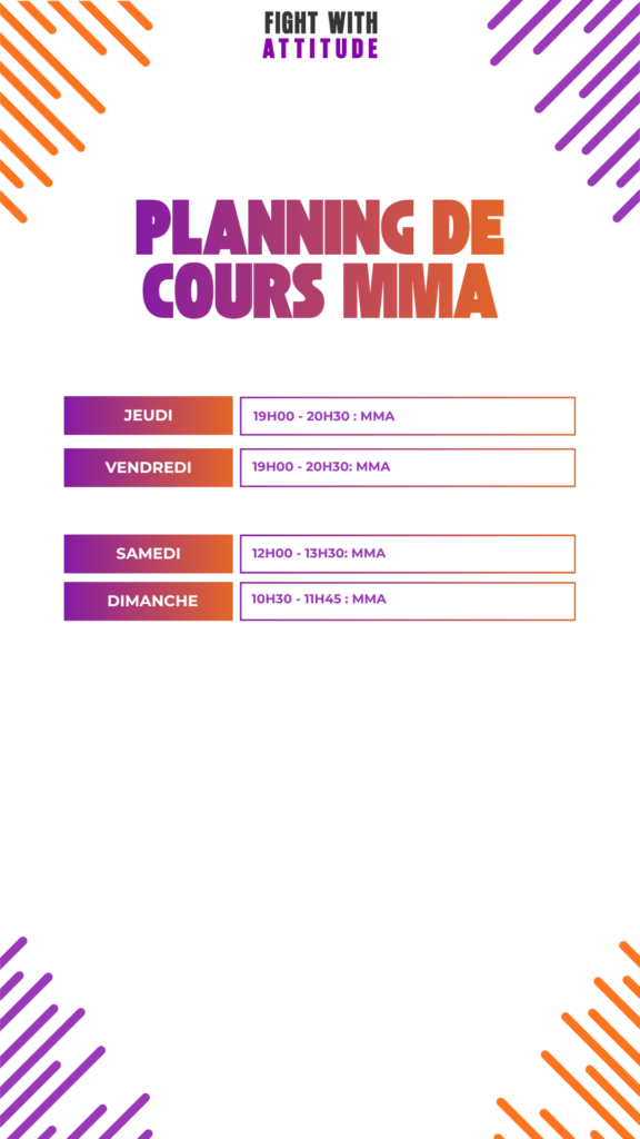 Planning cours MMA chez FWA à champigny sur marne